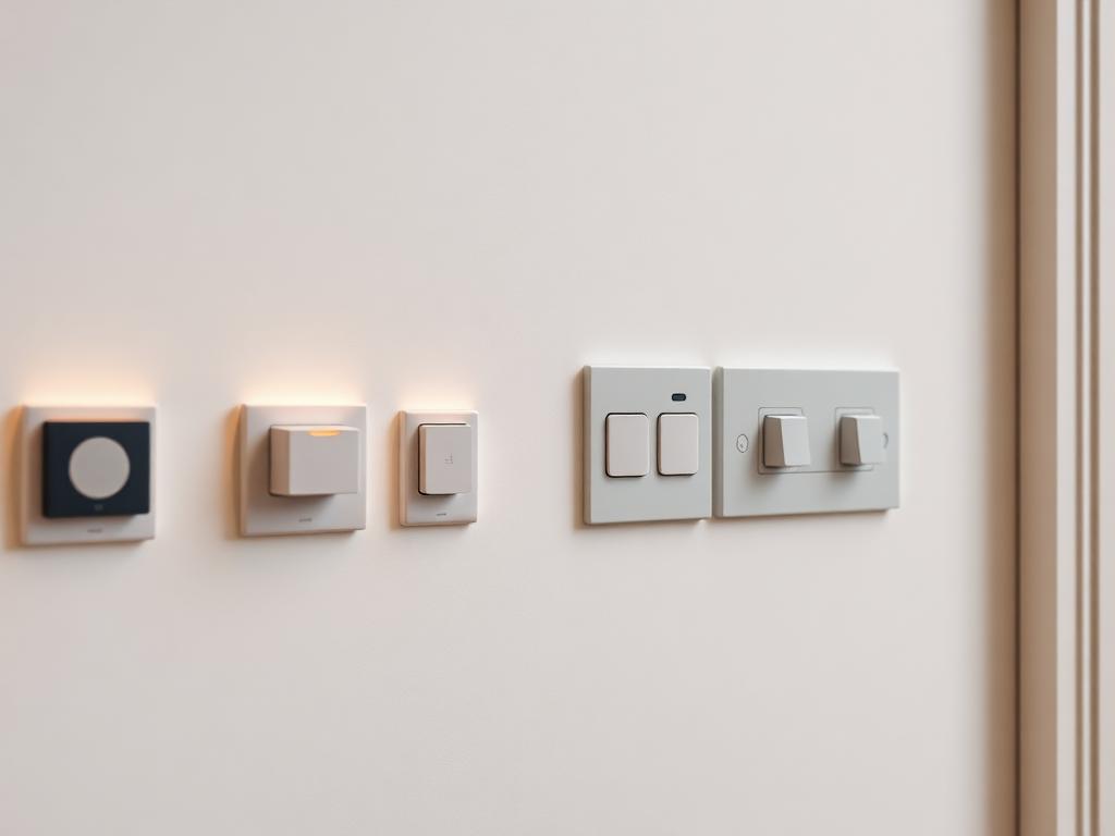 Moderne Schalter einer Neubau-Elektroinstallation