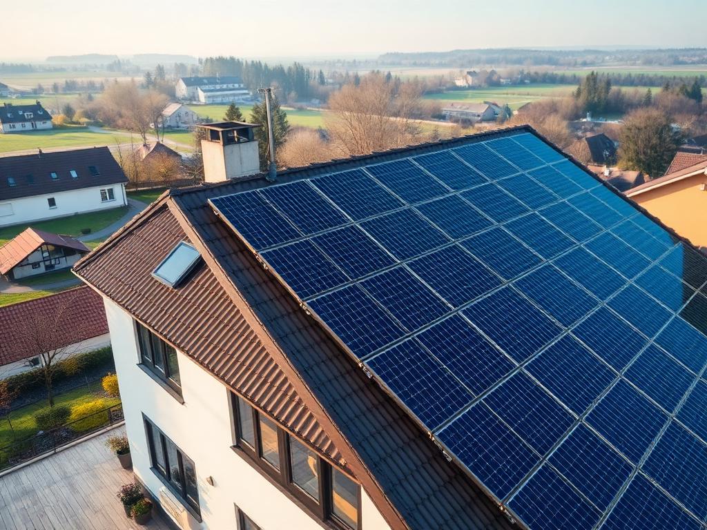 Photovoltaikanlage auf einem Wohnhaus